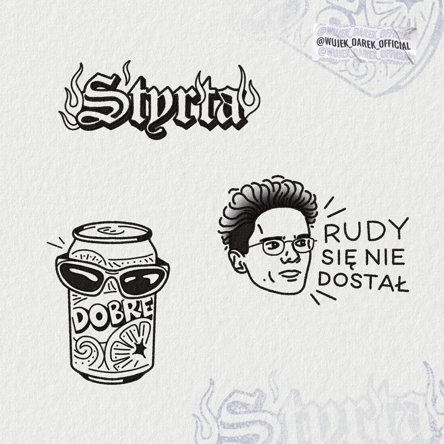 Tatuaż samochodów z grubym konturem i lettering (zdjęcie 7) — tatuaż, Wujek Darek, Warszawa, Polska